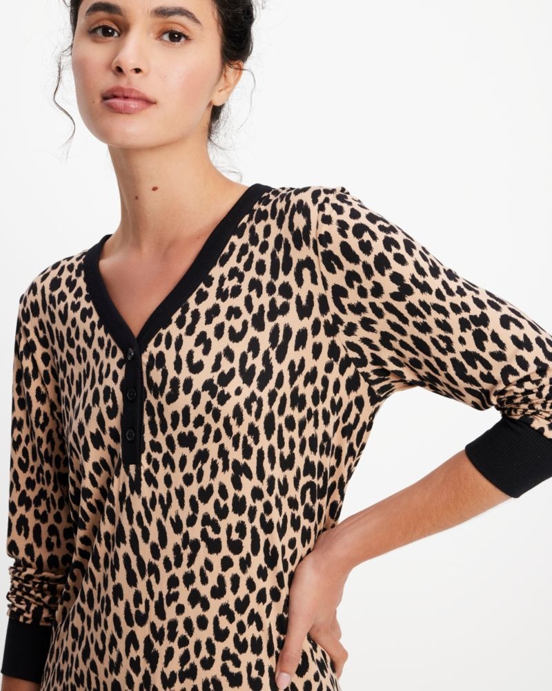 Kate Spade Henley PJ Set Leopard | 3516490-TW