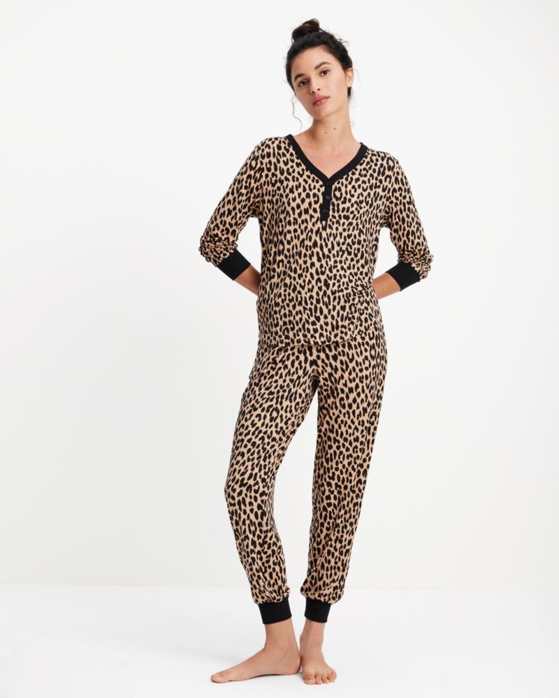 Kate Spade Henley PJ Set Leopard | 3516490-TW