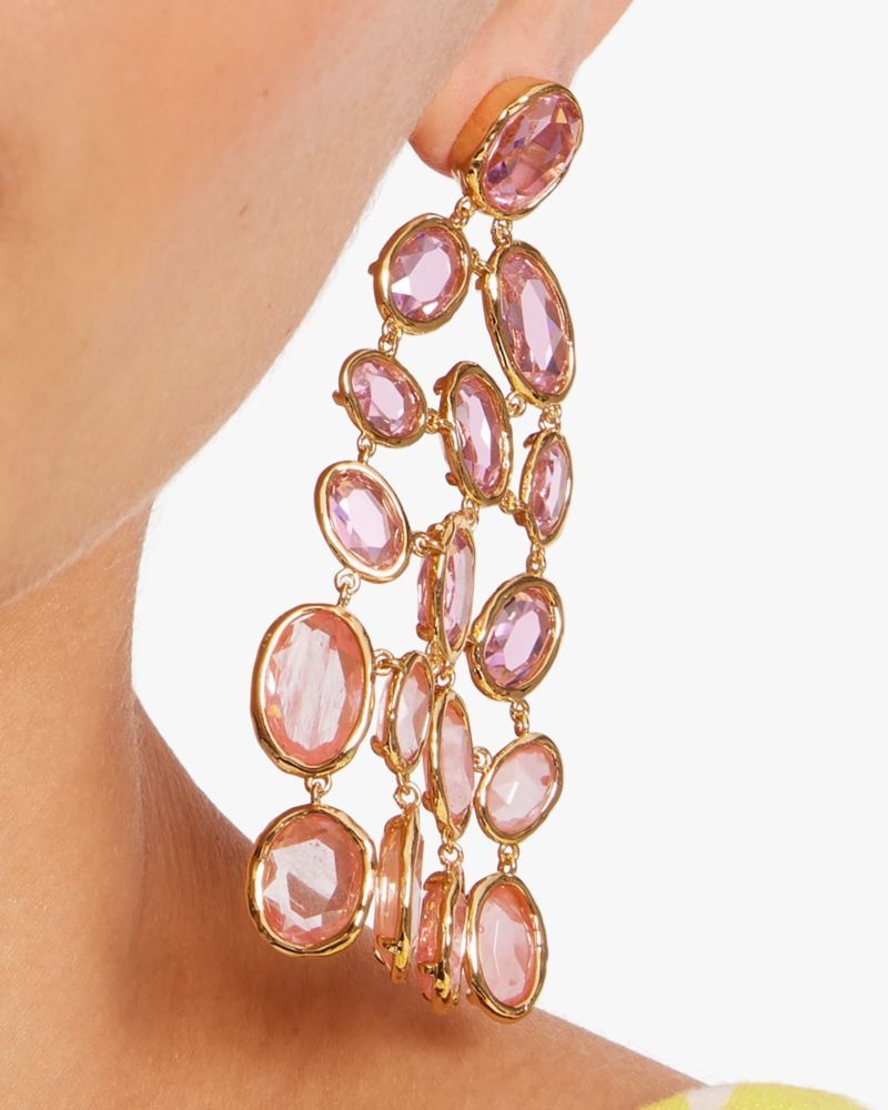 Kate Spade High Shine Chandelier Earrings Pink Multicolor | 8792143-UI