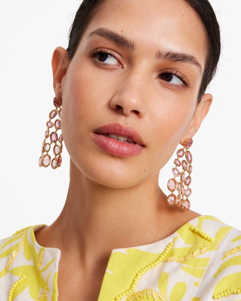 Kate Spade High Shine Chandelier Earrings Pink Multicolor | 8792143-UI