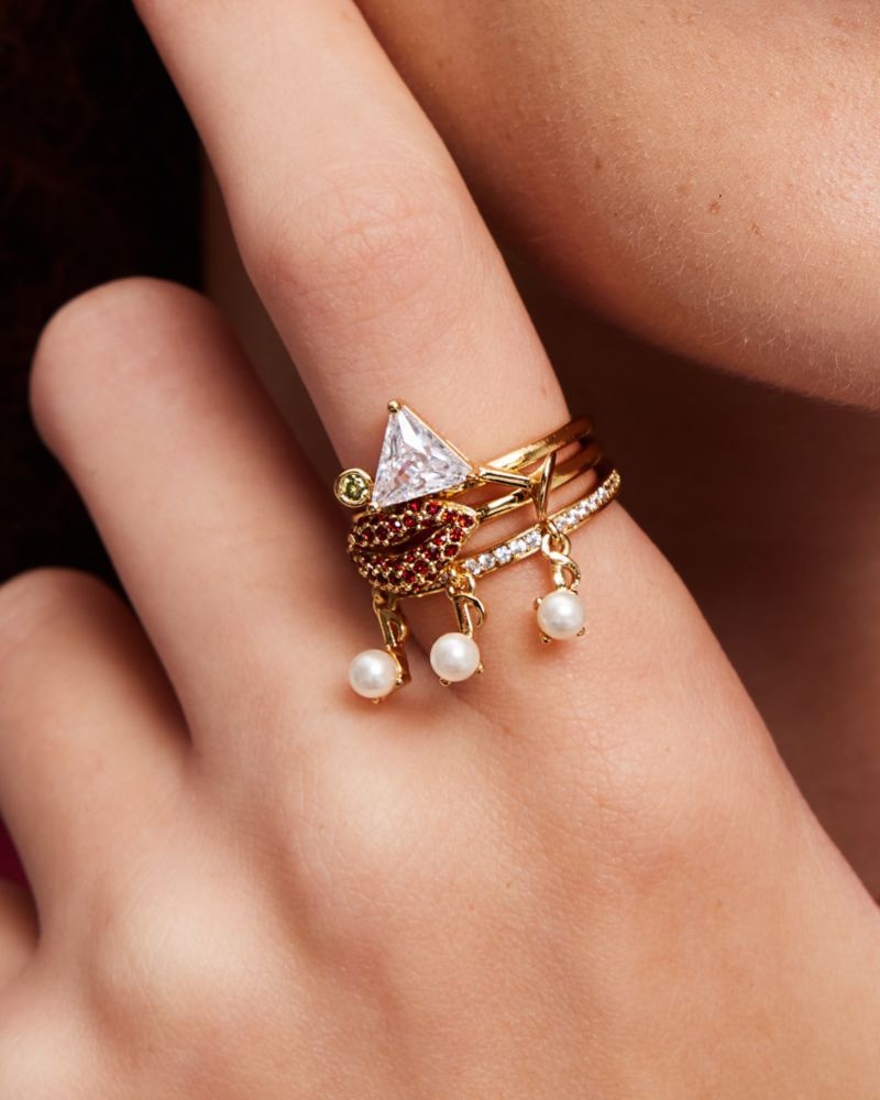 Kate Spade Hit The Town Charm Stacking Rings Multicolor | 0396428-SD