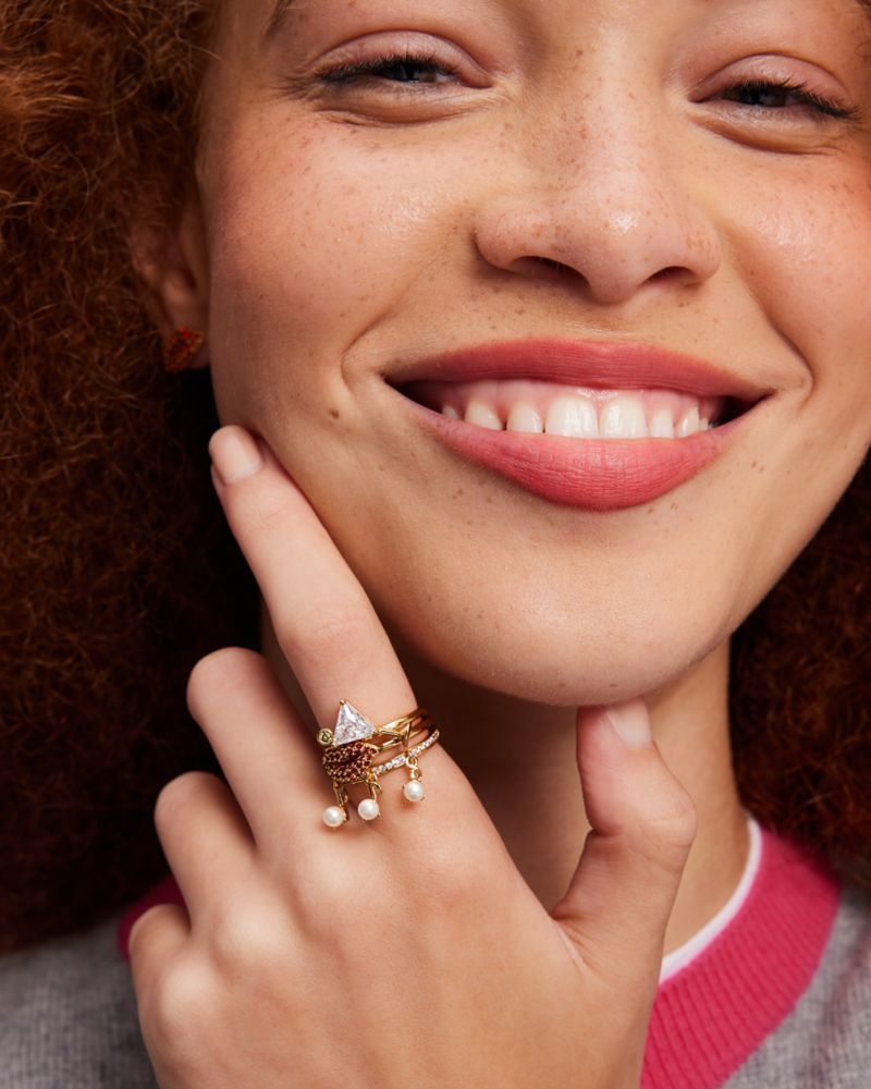 Kate Spade Hit The Town Charm Stacking Rings Multicolor | 0396428-SD
