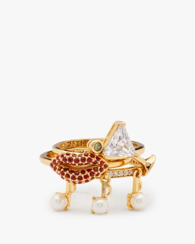 Kate Spade Hit The Town Charm Stacking Rings Multicolor | 0396428-SD