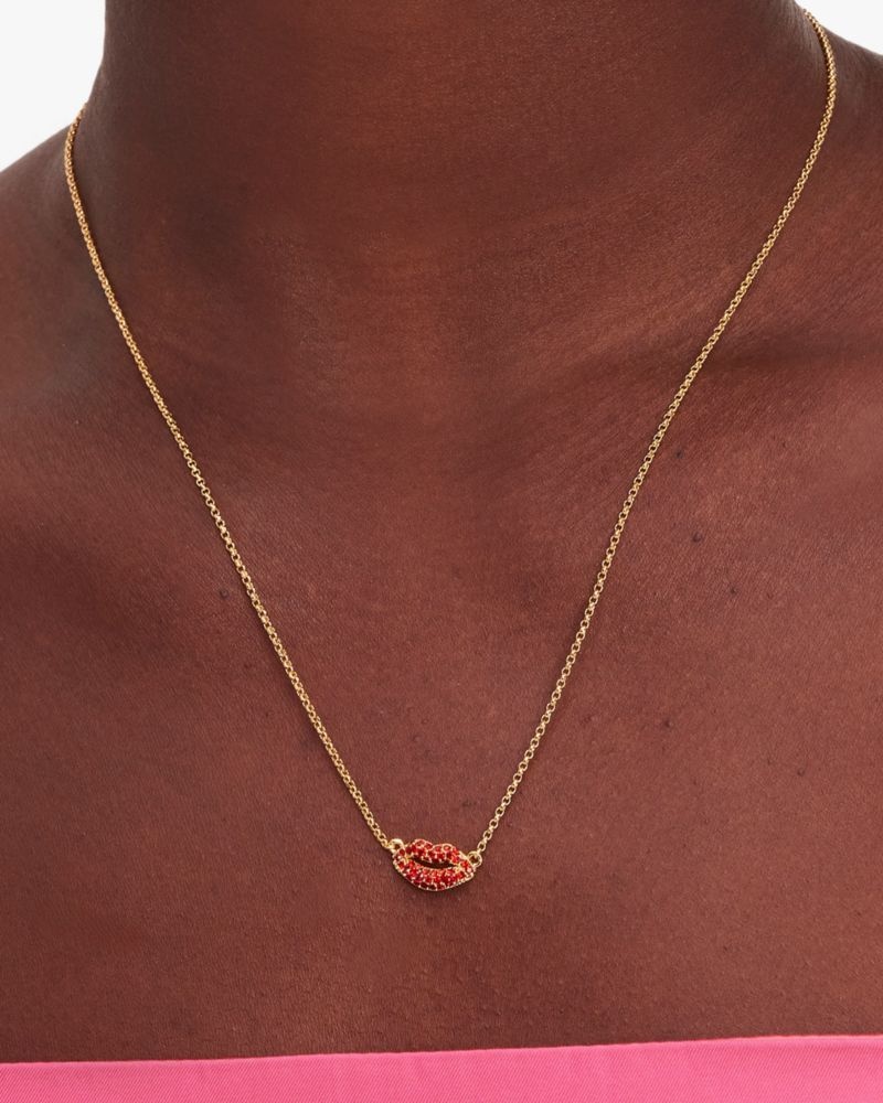 Kate Spade Hit The Town Lips Mini Pendant Red | 5760824-OX