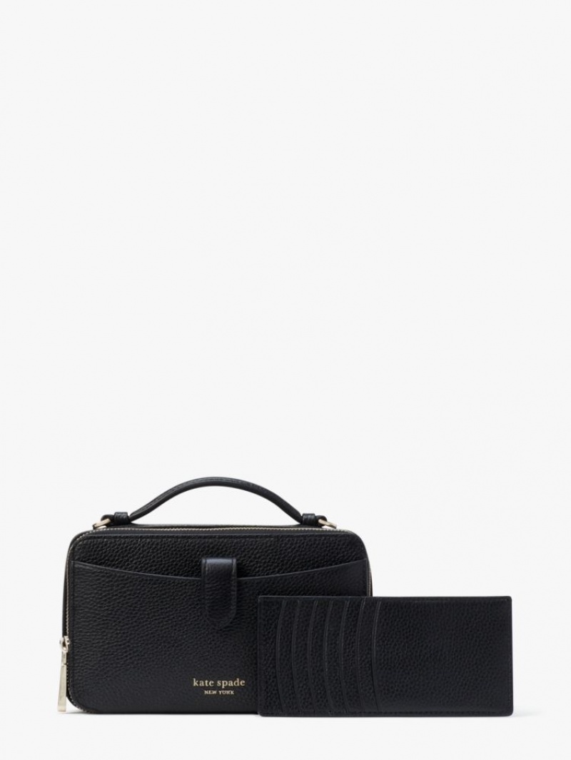 Kate Spade Hudson Double Zip Crossbody Black | 7632510-XU
