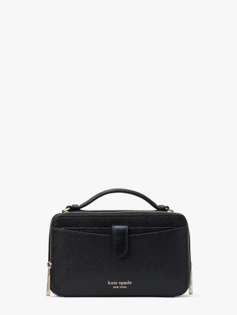 Kate Spade Hudson Double Zip Crossbody Black | 7632510-XU