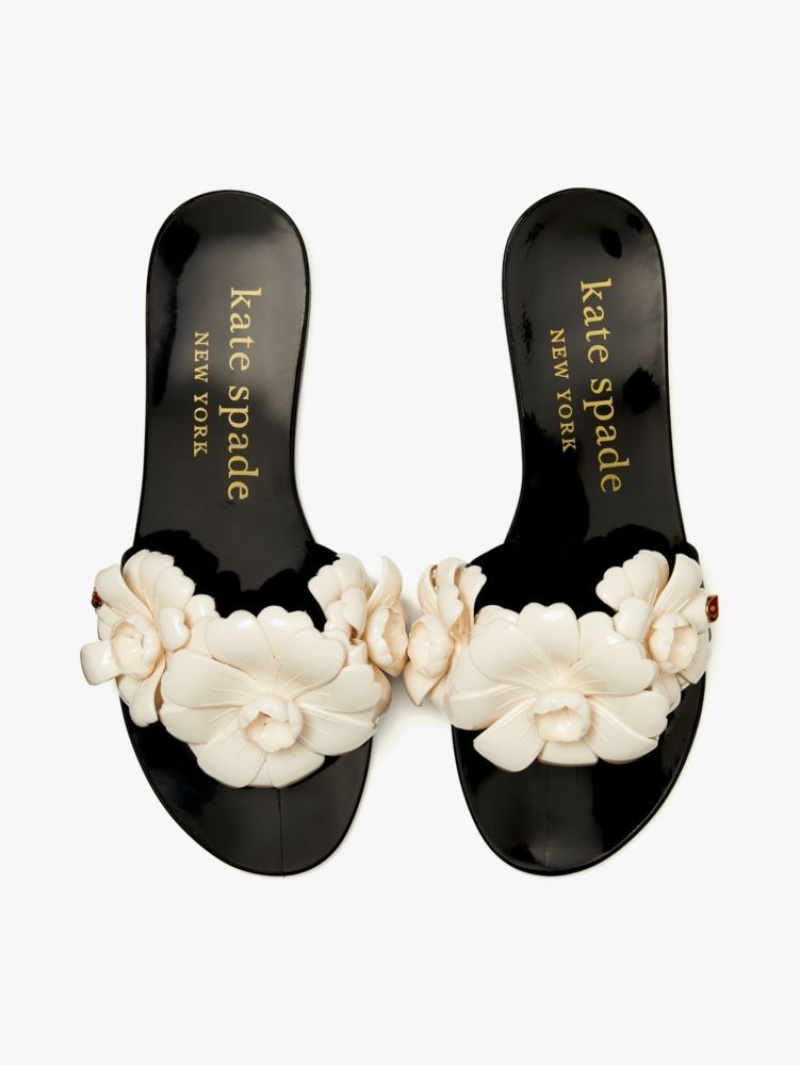 Kate Spade Jaylee Slide Sandals Black / Cream | 4578910-NY