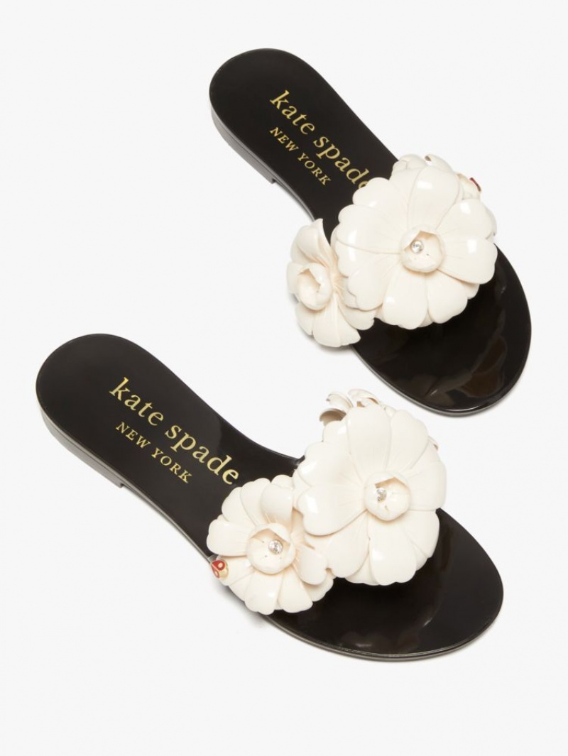 Kate Spade Jaylee Slide Sandals Black / Cream | 4578910-NY