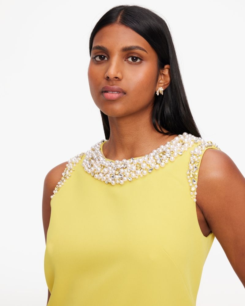 Kate Spade Jeweled Crepe Shift Dress Green | 9413657-FJ