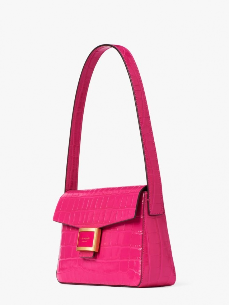 Kate Spade Katy Croc-embossed Medium Shoulder Bag Pink | 9653280-CL