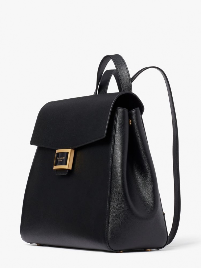 Kate Spade Katy Medium Flap Backpack Black | 7298645-DT