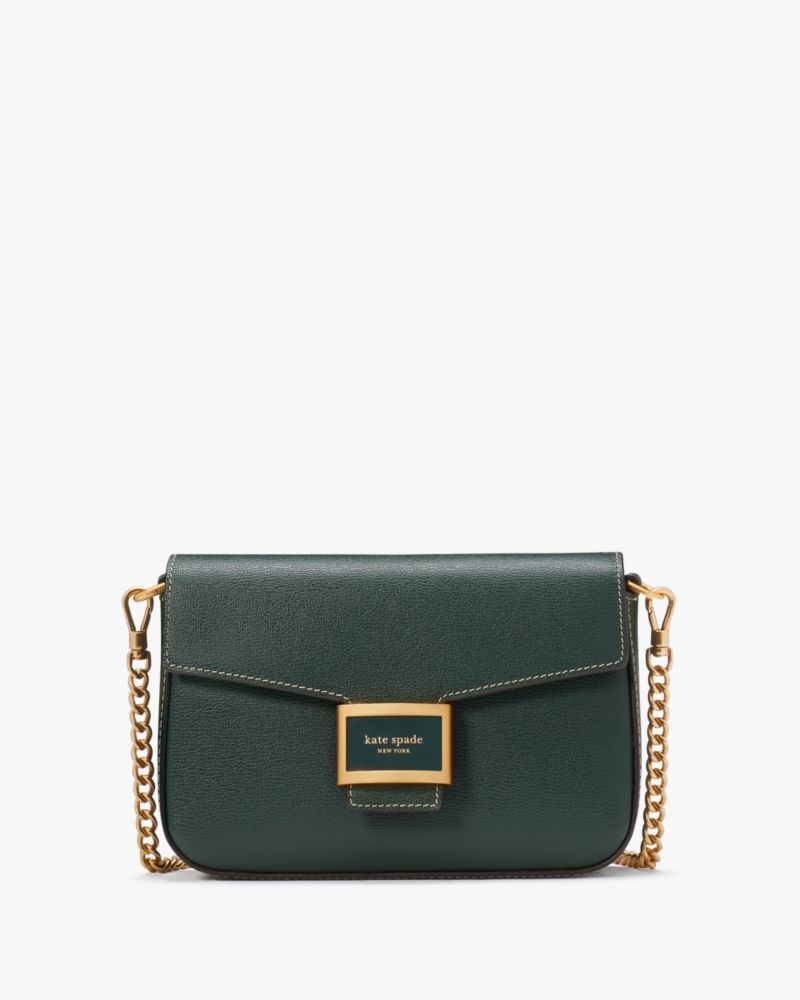 Kate Spade Katy Textured Leather Flap Chain Crossbody Rock Garden | 0652394-EY