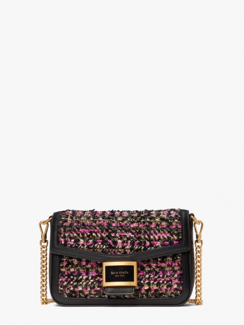 Kate Spade Katy Tweed Flap Chain Crossbody Pink Multicolor | 3418527-RP
