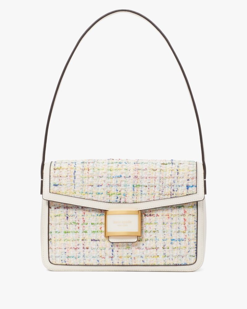 Kate Spade Katy Tweed Medium Shoulder Bag Cream Multicolor | 4618907-NE