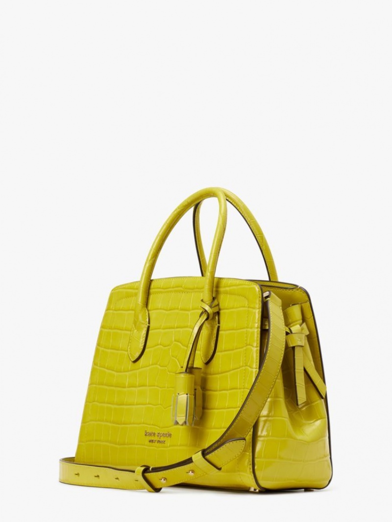 Kate Spade Knott Croc-embossed Medium Satchel Granny Smith | 5903287-TE