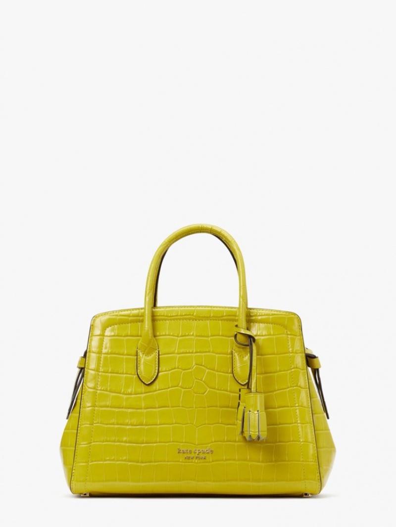 Kate Spade Knott Croc-embossed Medium Satchel Granny Smith | 5903287-TE