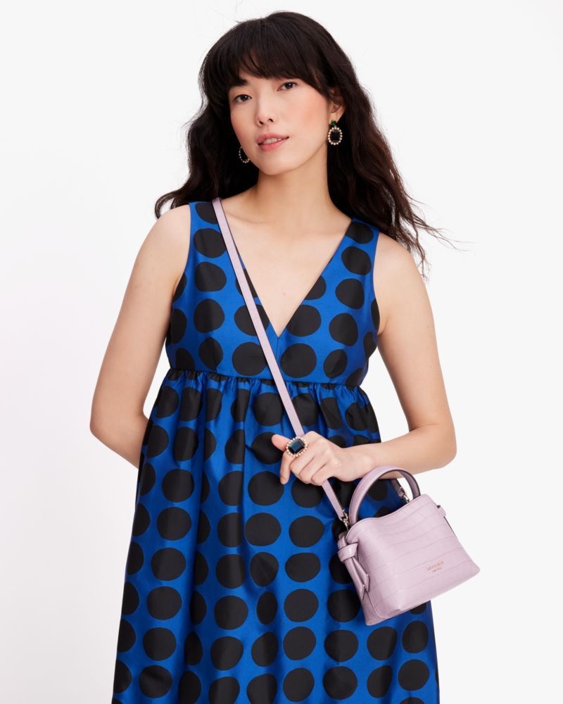 Kate Spade Knott Croc-embossed Mini Crossbody Tote Purple White | 3065984-IM