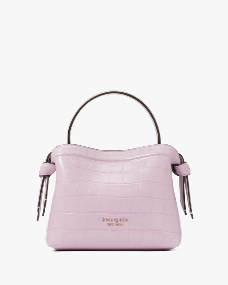 Kate Spade Knott Croc-embossed Mini Crossbody Tote Purple White | 3065984-IM