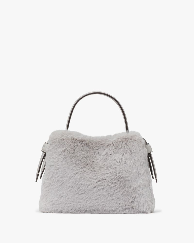 Kate Spade Knott Faux Fur Mini Crossbody Tote Platinum Grey | 8716432-VR