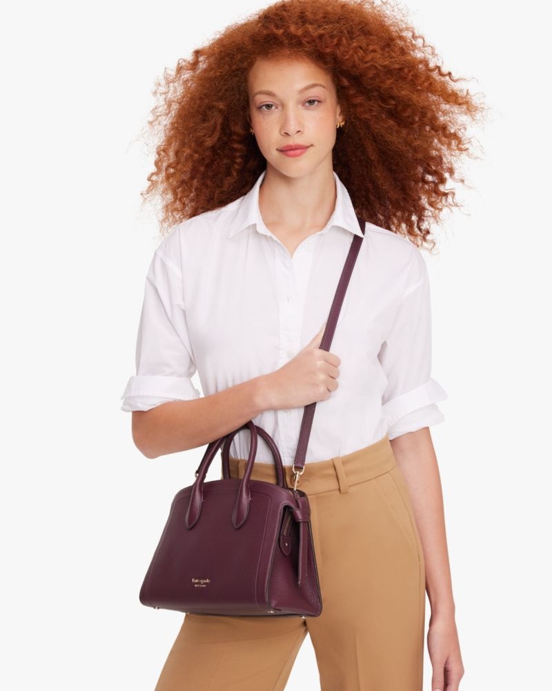 Kate Spade Knott Medium Zip-top Satchel Deep Pink | 6457389-CN