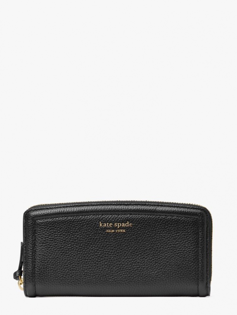 Kate Spade Knott Slim Continental Wallet Black | 8341795-HY
