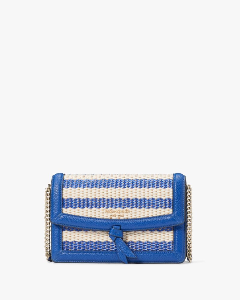 Kate Spade Knott Striped Flap Crossbody Blue Multicolor | 9783451-MX