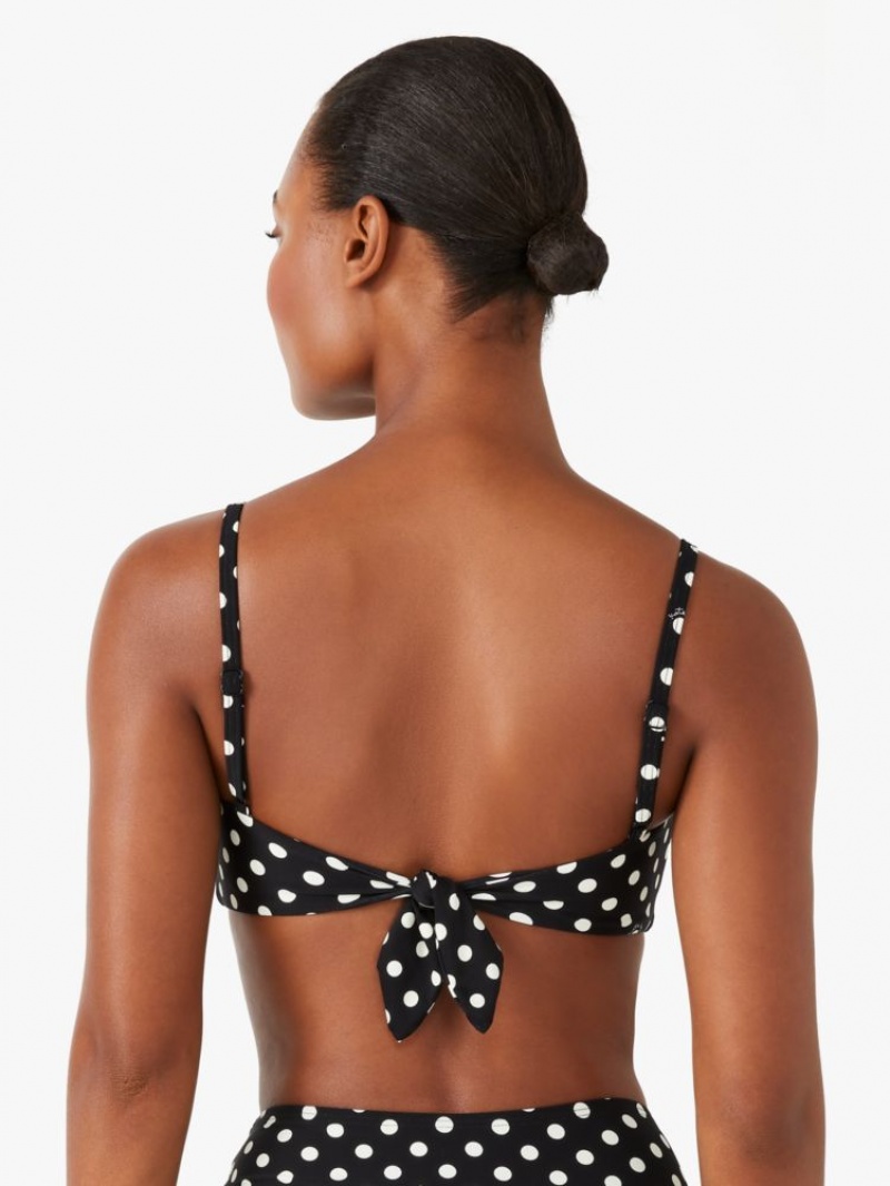 Kate Spade Lia Dot Square-neck Bikini Top Black | 3746281-DL