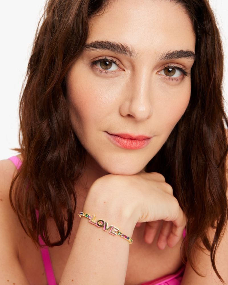 Kate Spade Like Magic Love Tennis Bracelet Green Multicolor | 2741356-VC
