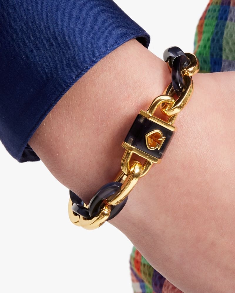 Kate Spade Lock And Spade Link Bracelet Navy | 8752341-NF
