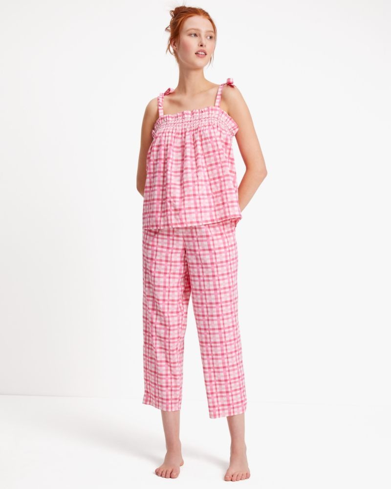 Kate Spade Long PJ Set Painterly Plaid | 7018342-XI