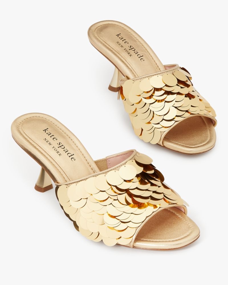 Kate Spade Malibu Sequin Sandals Light Gold | 2495013-GW