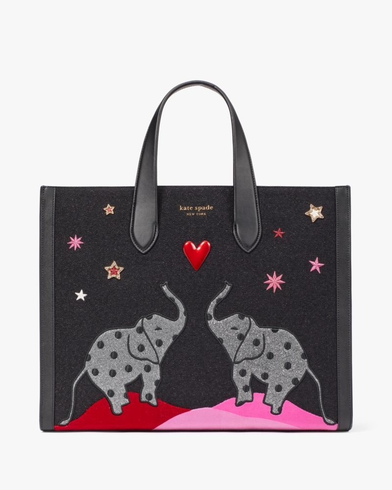 Kate Spade Manhattan Ellie Embellished Large Tote Black Multicolor | 4607318-GJ