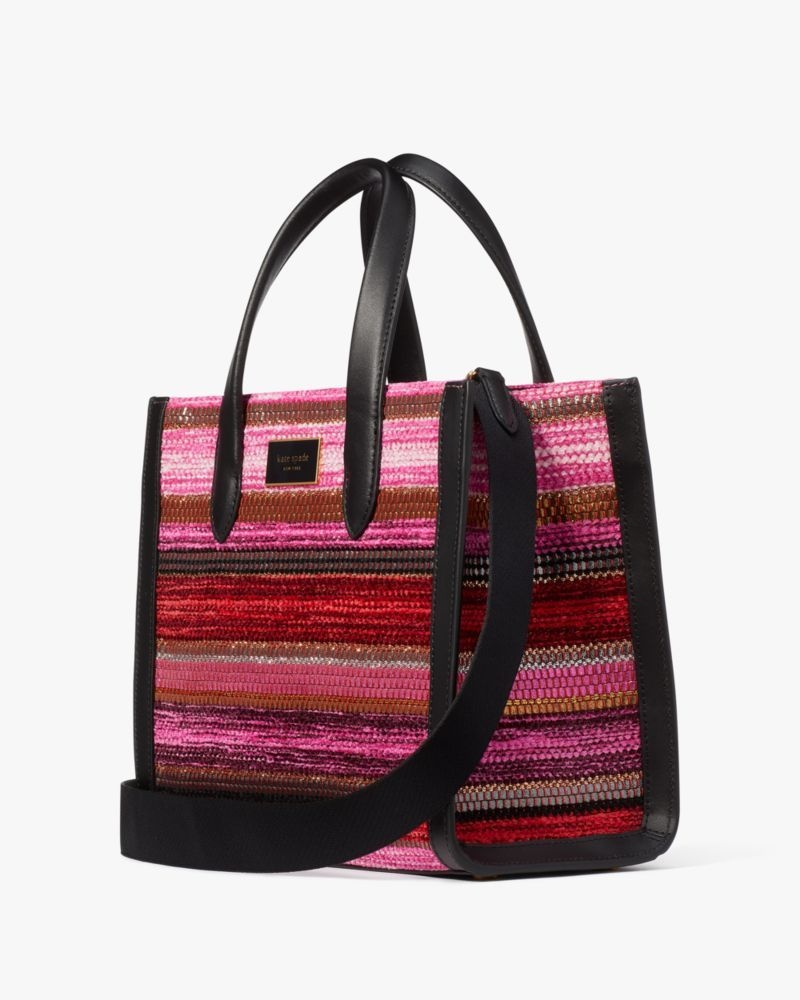 Kate Spade Manhattan Striped Metallic Small Tote Pink Multicolor | 1762089-YF