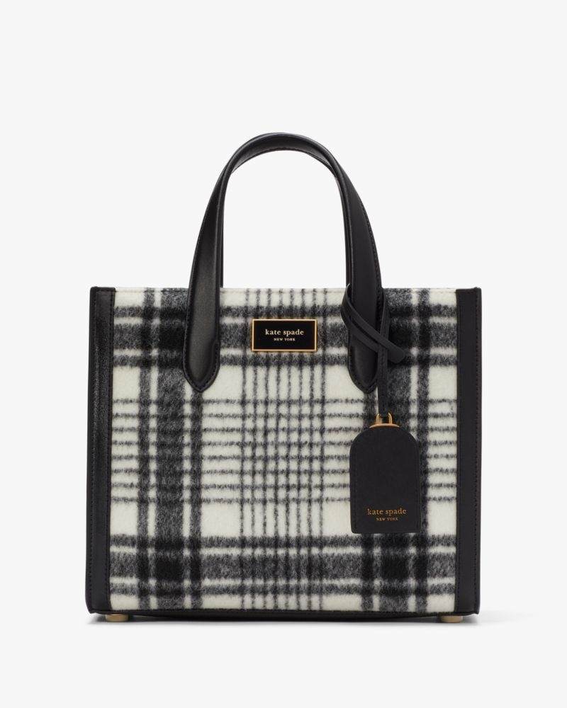 Kate Spade Manhattan Studio Plaid Small Tote Cream Multicolor | 1629587-TY