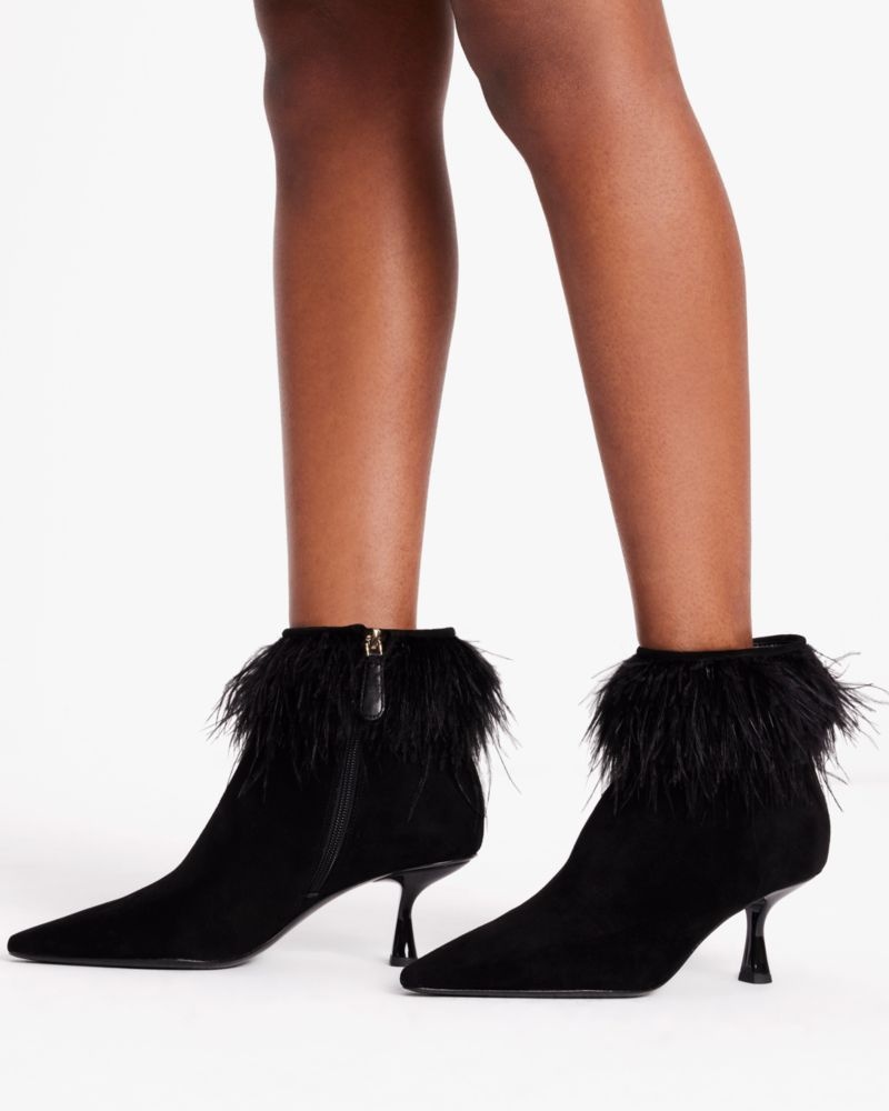 Kate Spade Marabou Booties Black | 8952104-OC