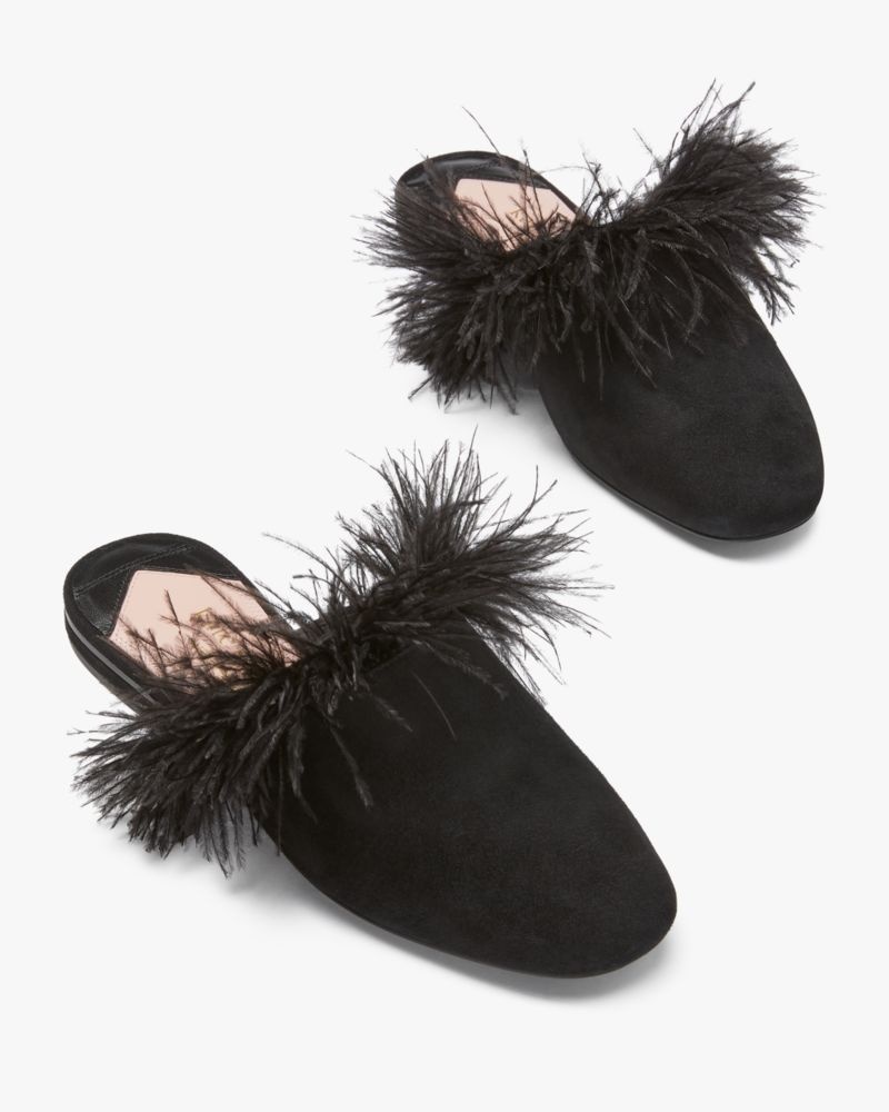 Kate Spade Marabou Mules Black | 2436875-MO