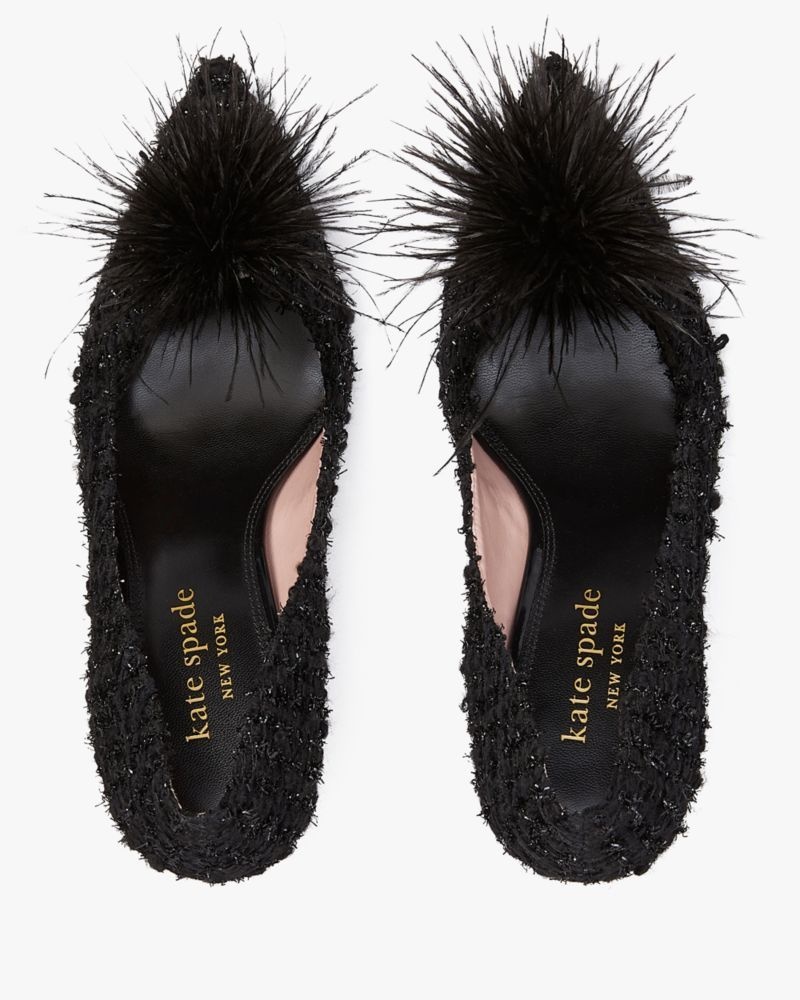 Kate Spade Marabou Pumps Black | 0789436-QA