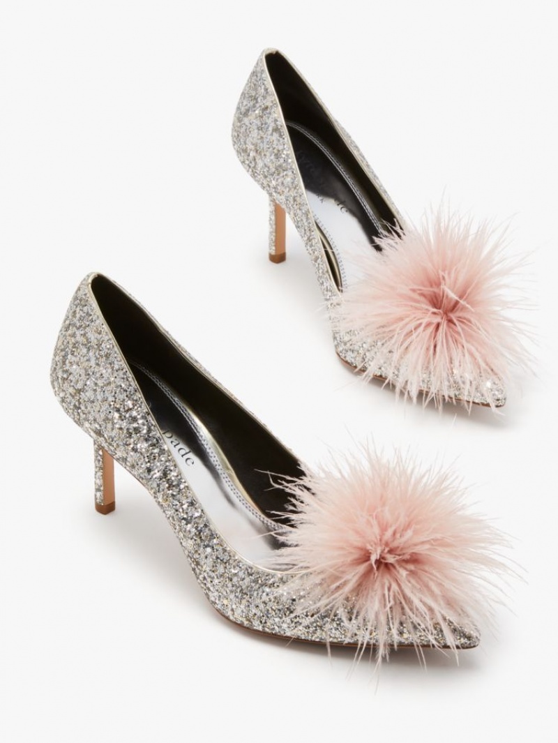 Kate Spade Marabou Pumps Gold / Silver | 9673254-UQ
