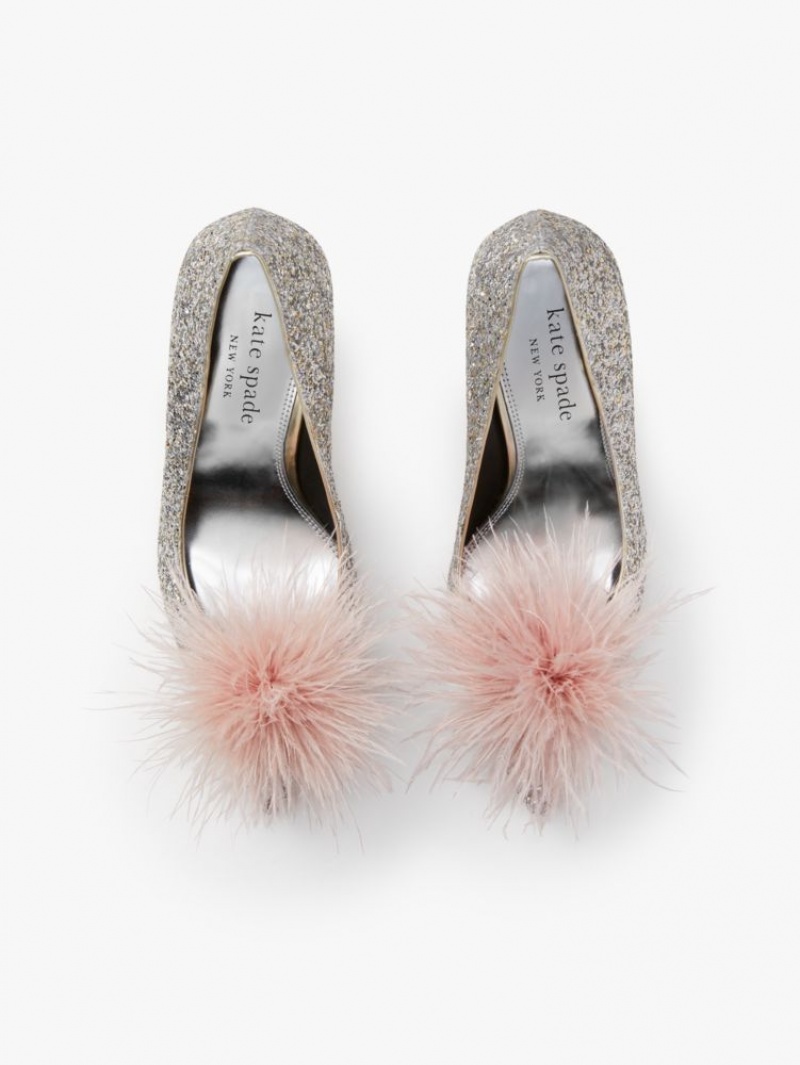 Kate Spade Marabou Pumps Gold / Silver | 9673254-UQ