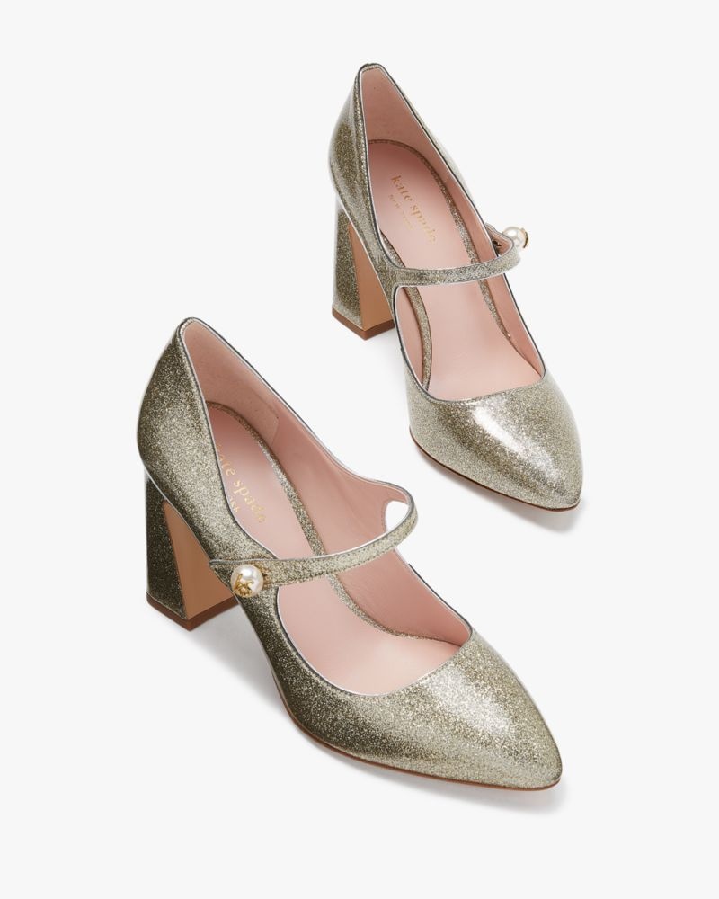 Kate Spade Maren Pearl Pumps Silver Gold | 1395648-CG
