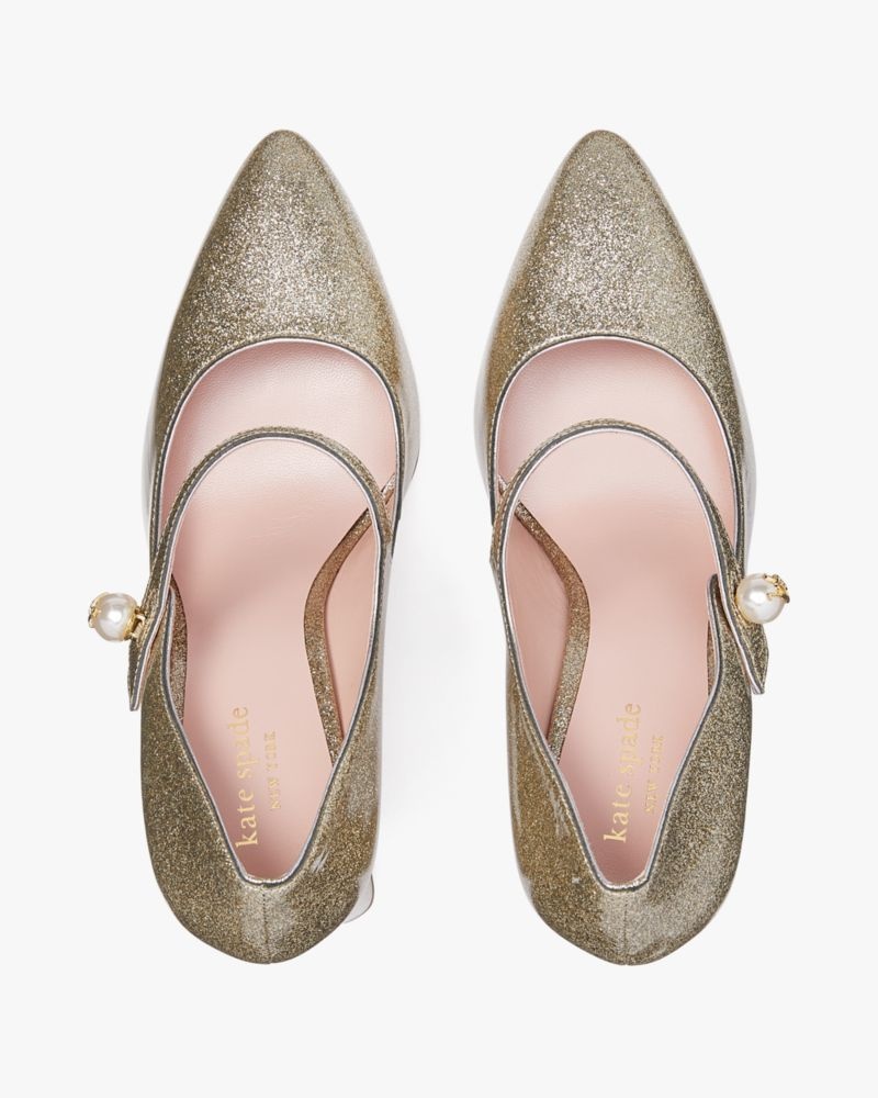 Kate Spade Maren Pearl Pumps Silver Gold | 1395648-CG