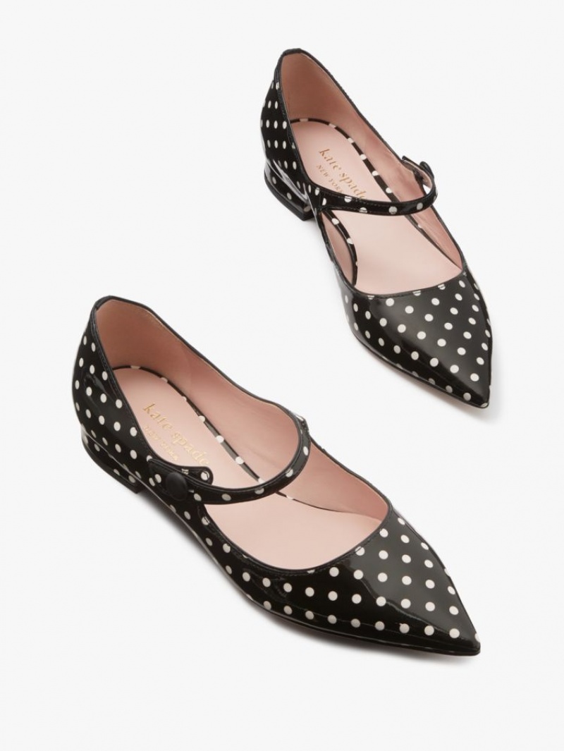 Kate Spade Maya Flats Black / Cream | 9140863-ER