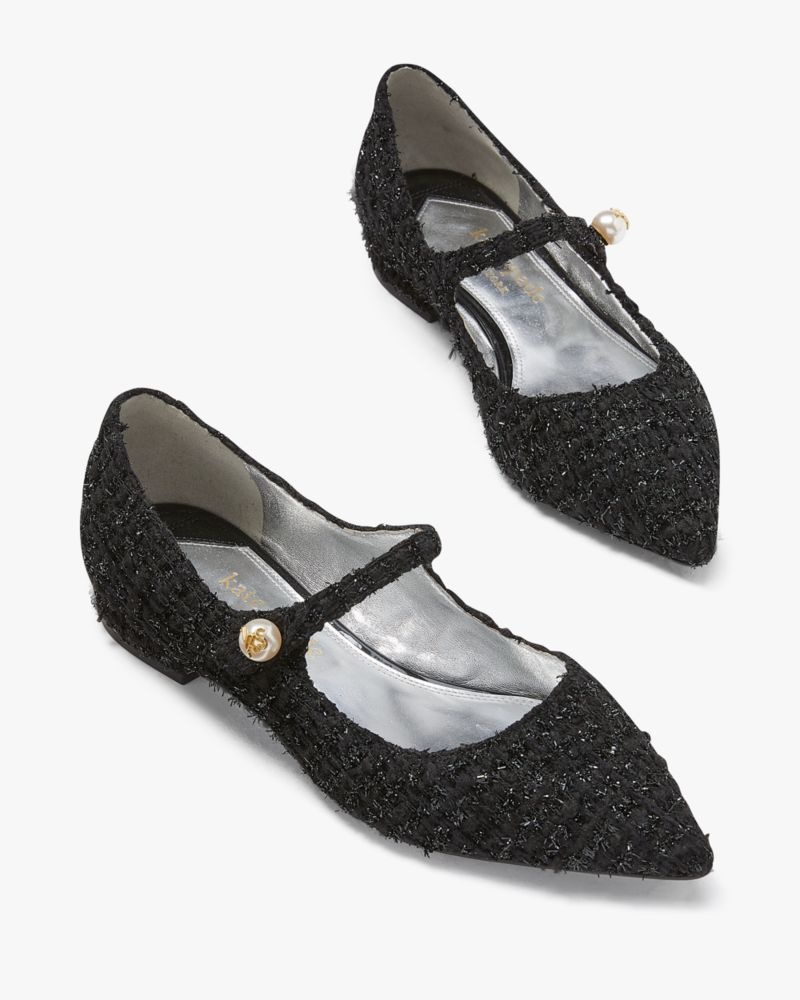 Kate Spade Maya Pearl Flats Black | 5872396-SK