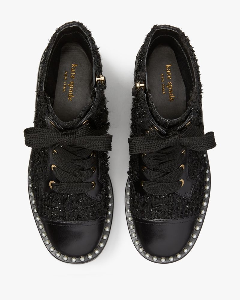 Kate Spade Merritt Pearl Lug Booties Black | 9163827-KA