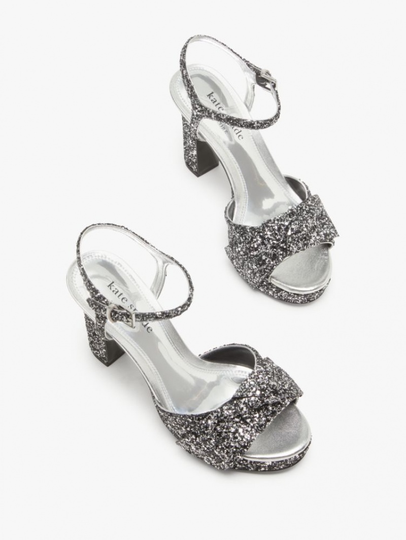 Kate Spade Miya Sandals Black Silver | 6783529-RC