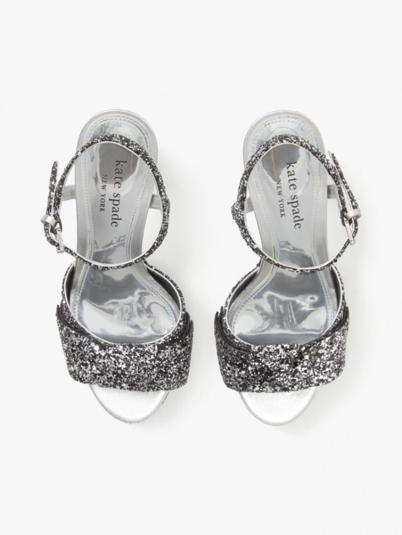 Kate Spade Miya Sandals Black Silver | 6783529-RC