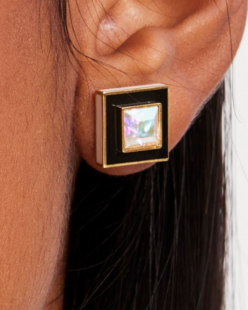 Kate Spade Mod Square Studs Black Multicolor | 7245309-QF
