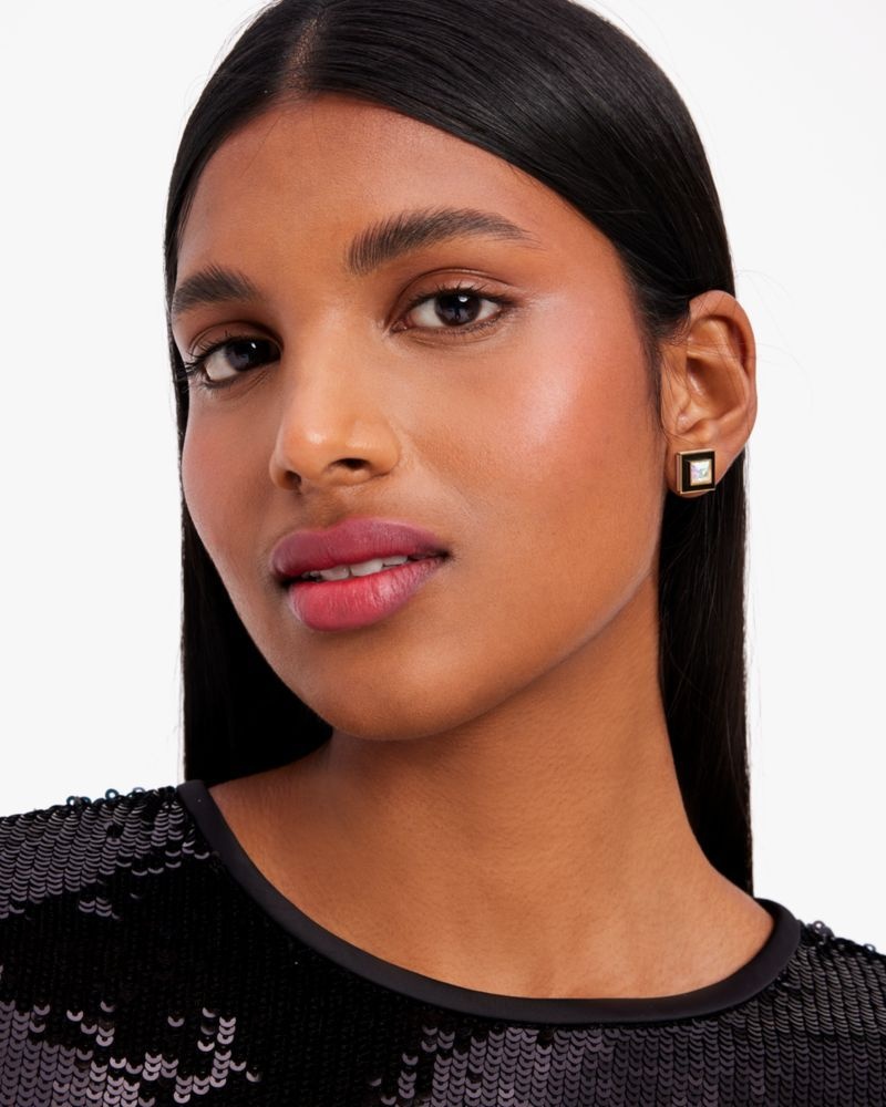 Kate Spade Mod Square Studs Black Multicolor | 7245309-QF