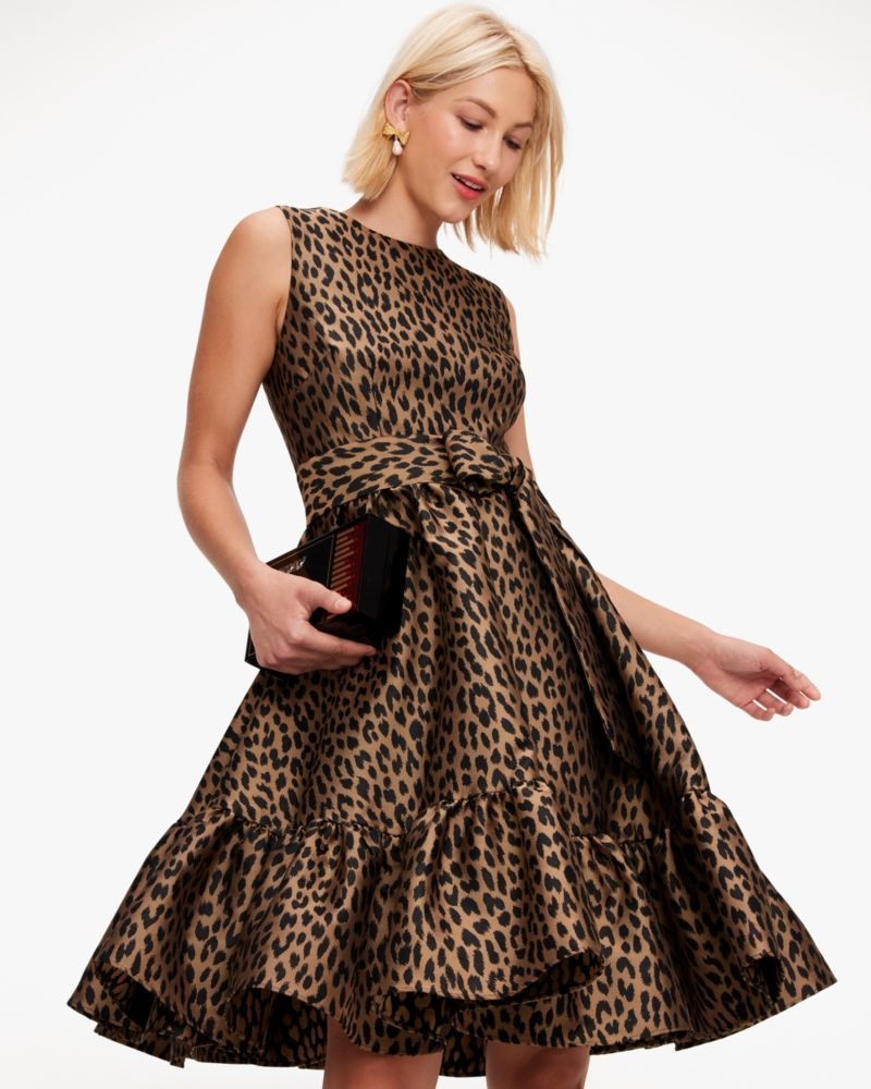 Kate Spade Modern Leopard Brocade Dress Light Brown | 2365798-YK
