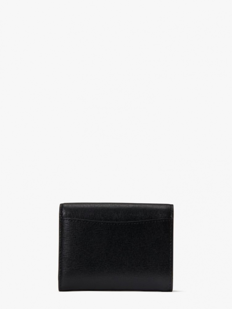 Kate Spade Morgan Bifold Flap Wallet Black | 0187924-LV